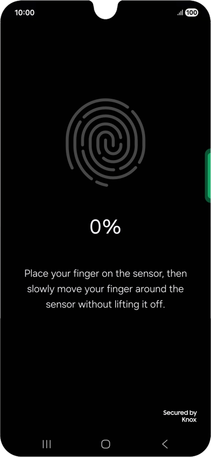 Follow the instructions on the screen to create the phone lock code using your fingerprint. Follow the instructions on the screen to create the phone lock code using your fingerprint.