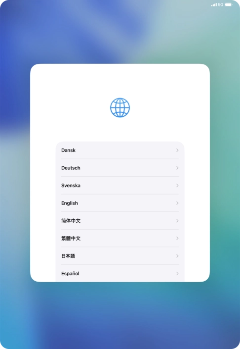 Press the required language. Press the required language.