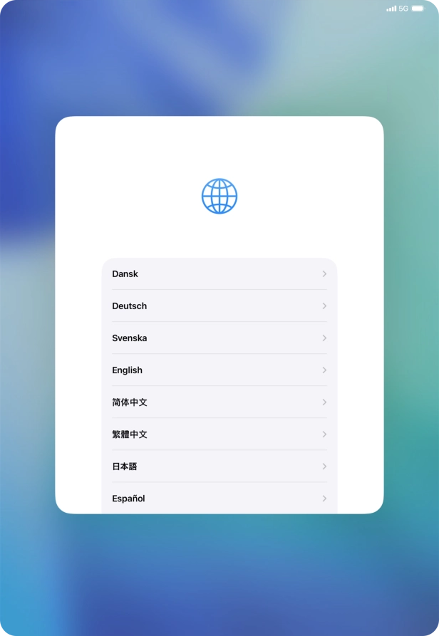 Press the required language. Press the required language.