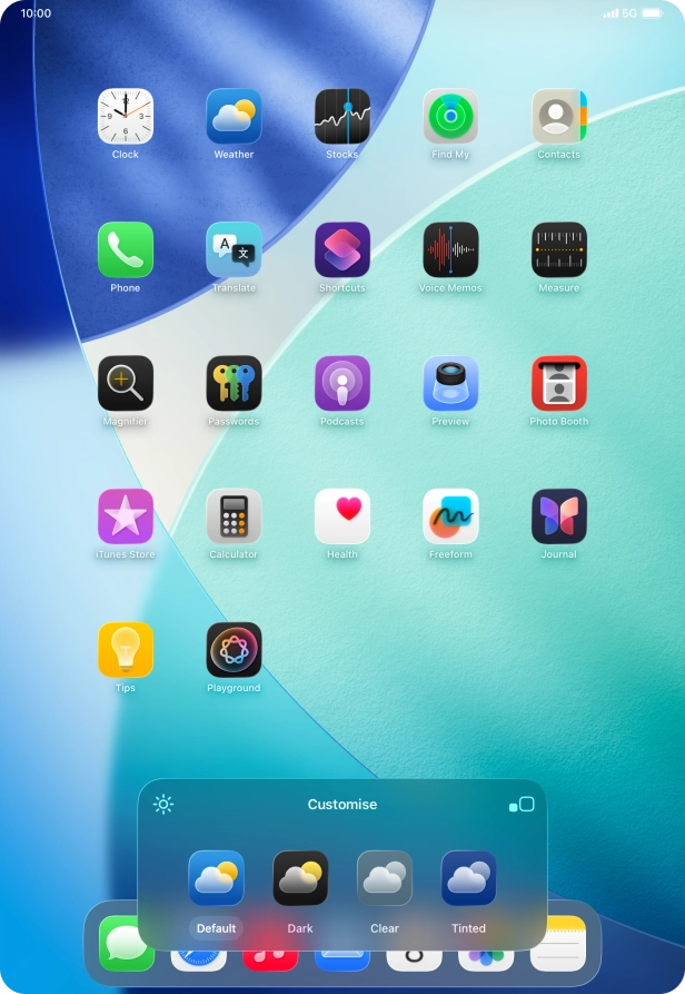 Press the required setting to select the size of app icons on the home screen. Press the required setting to select the size of app icons on the home screen.
