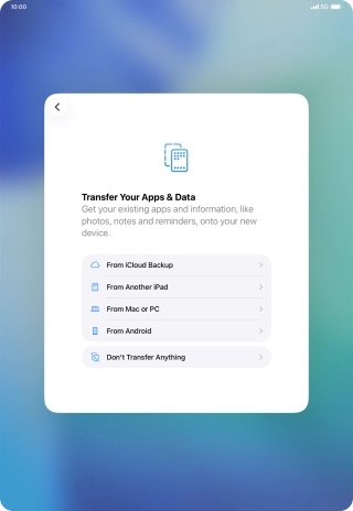 Press Don't Transfer Anything and follow the instructions on the screen to finish the activation. Press Don't Transfer Anything and follow the instructions on the screen to finish the activation.