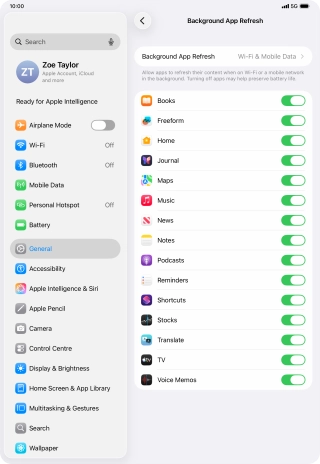 Press Background App Refresh. Press Background App Refresh.
