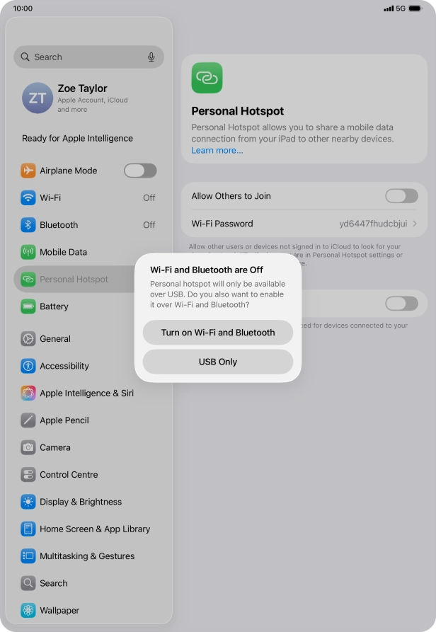 If Wi-Fi is turned off, press Turn on Wi-Fi and Bluetooth. If Wi-Fi is turned off, press Turn on Wi-Fi and Bluetooth.