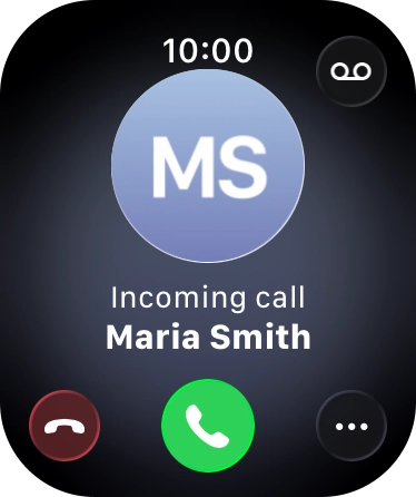 Press the Digital Crown when you get a call. Press the Digital Crown when you get a call.