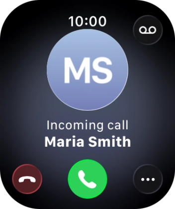 Press the Digital Crown when you get a call. Press the Digital Crown when you get a call.