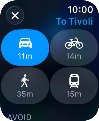 Press the required transport type. Press the required transport type.