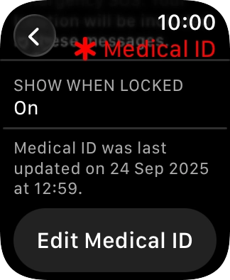 Press Edit Medical ID. Press Edit Medical ID.