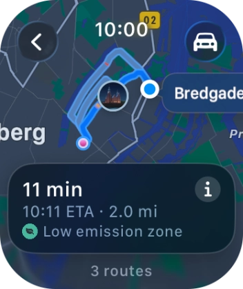 Press the transport type icon. Press the transport type icon.
