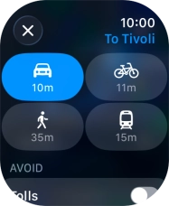 Press the required transport type. Press the required transport type.