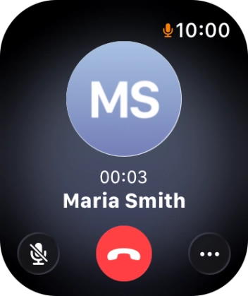 Press the end call icon to end the call and return to the home screen. Press the end call icon to end the call and return to the home screen.