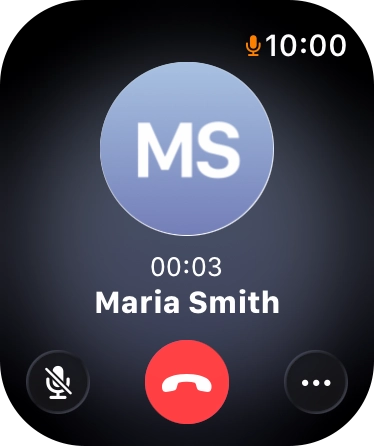 Press the end call icon to end the call and return to the home screen. Press the end call icon to end the call and return to the home screen.