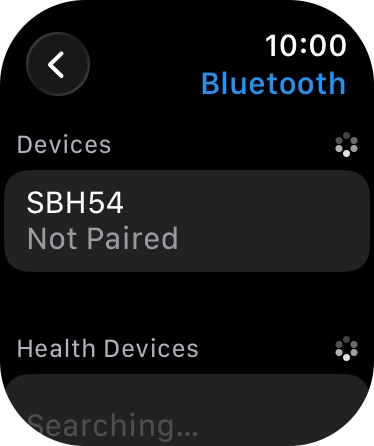 Press the required Bluetooth device. Press the required Bluetooth device.