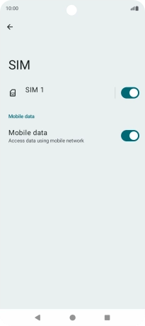 Press the name of the SIM. Press the name of the SIM.
