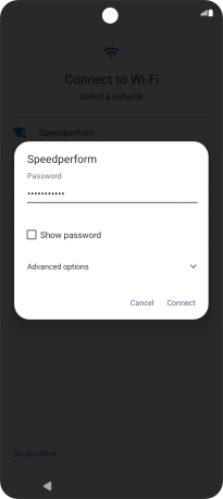 Key in the password for the Wi-Fi network and press Connect. Key in the password for the Wi-Fi network and press Connect.