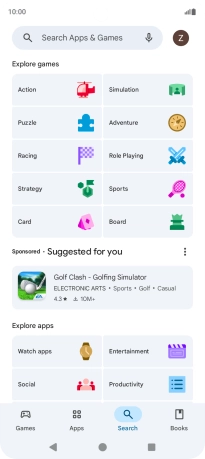 Press the search field. Press the search field.