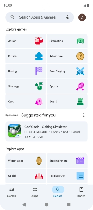 Press the search field. Press the search field.