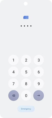 If your SIM is locked, key in your PIN and press arrow right. If your SIM is locked, key in your PIN and press arrow right.