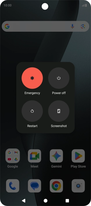 Press Power off. Press Power off.