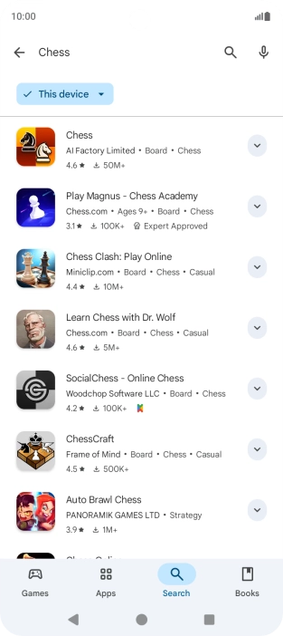 Press the required app. Press the required app.