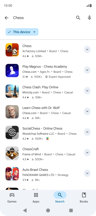 Press the required app. Press the required app.