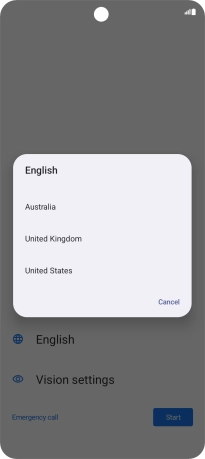 Press the required country or area. Press the required country or area.