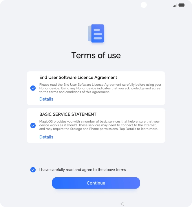 Press Continue. Press Continue.