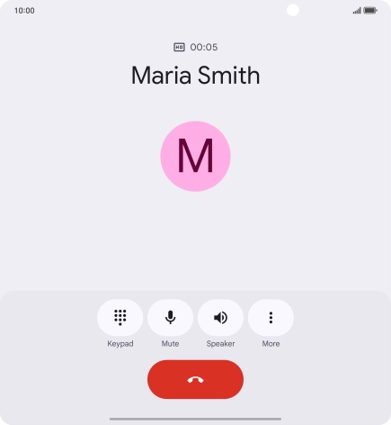 Press the end call icon. Press the end call icon.