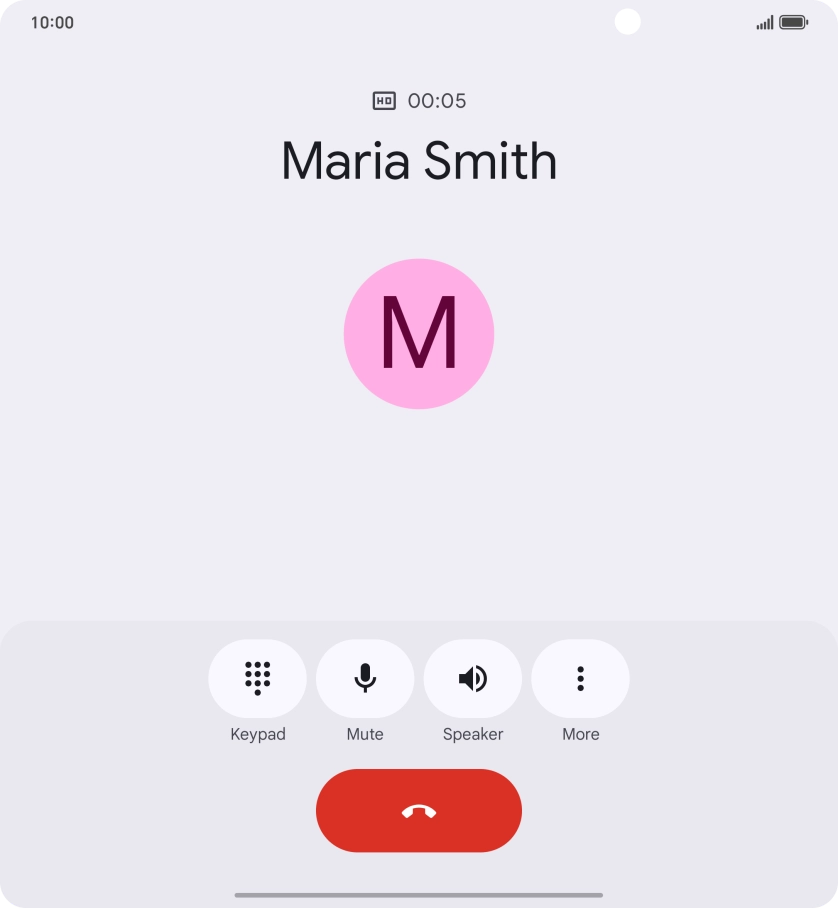 Press the end call icon. Press the end call icon.