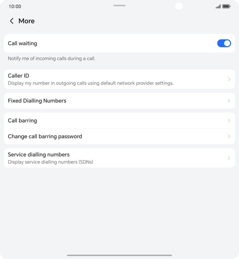 Press Fixed Dialling Numbers. Press Fixed Dialling Numbers.
