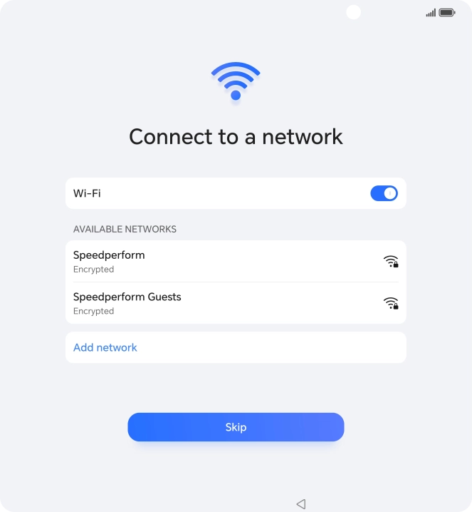 Press the required Wi-Fi network. Press the required Wi-Fi network.