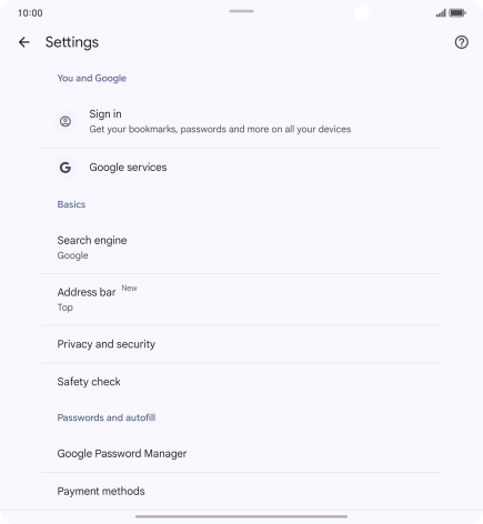 Press Privacy and security. Press Privacy and security.