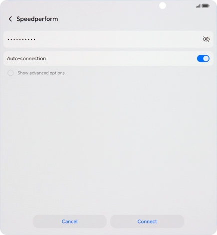 Key in the password for the Wi-Fi network and press Connect. Key in the password for the Wi-Fi network and press Connect.