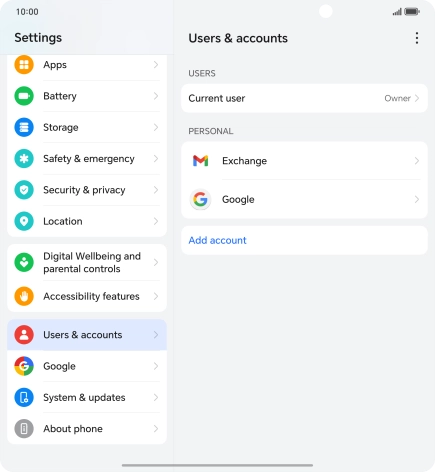 Press the required account type. Press the required account type.