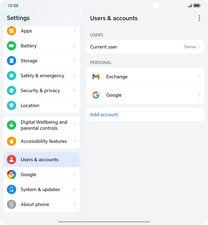 Press the required account type. Press the required account type.