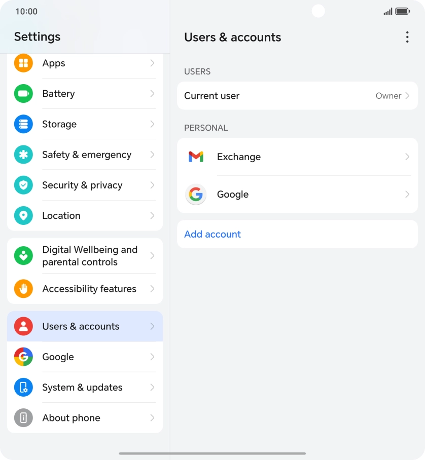Press the required account type. Press the required account type.