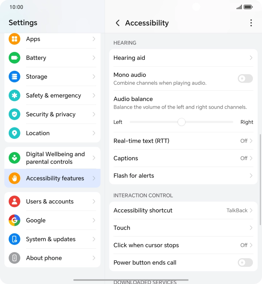 Press the required setting below Press the required setting below