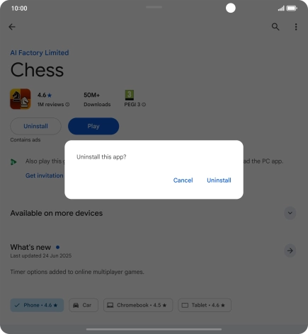 Press Uninstall. Press Uninstall.