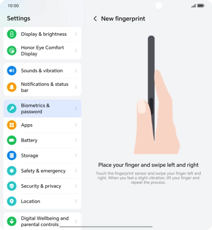 Follow the instructions on the screen to create the phone lock code using your fingerprint. Follow the instructions on the screen to create the phone lock code using your fingerprint.
