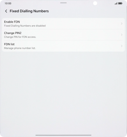 Press Enable FDN. Press Enable FDN.