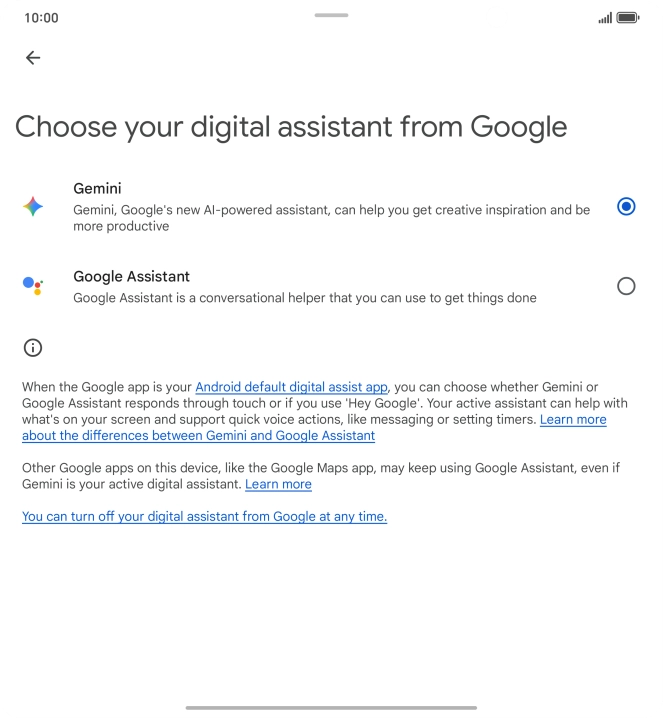Press the required voice control assistant. Press the required voice control assistant.