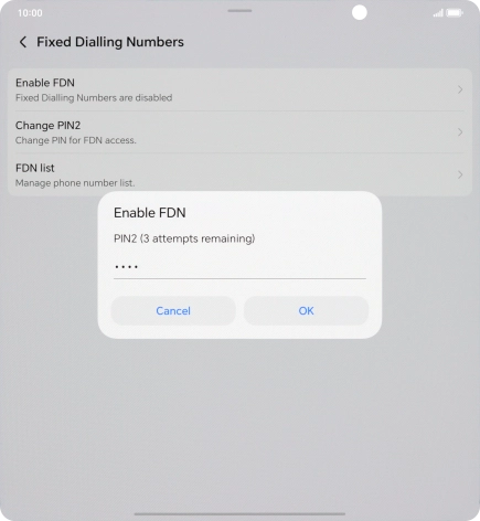 Key in your PIN2 and press OK. The default PIN2 is 1111. Key in your PIN2 and press OK. The default PIN2 is 1111.