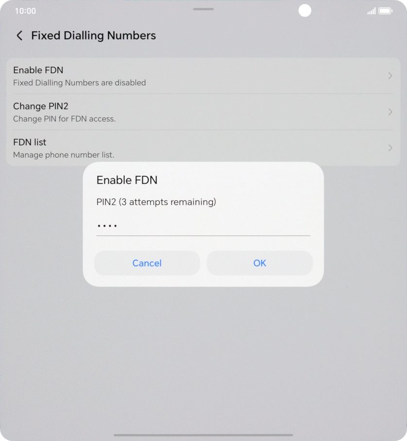 Key in your PIN2 and press OK. The default PIN2 is 1111. Key in your PIN2 and press OK. The default PIN2 is 1111.
