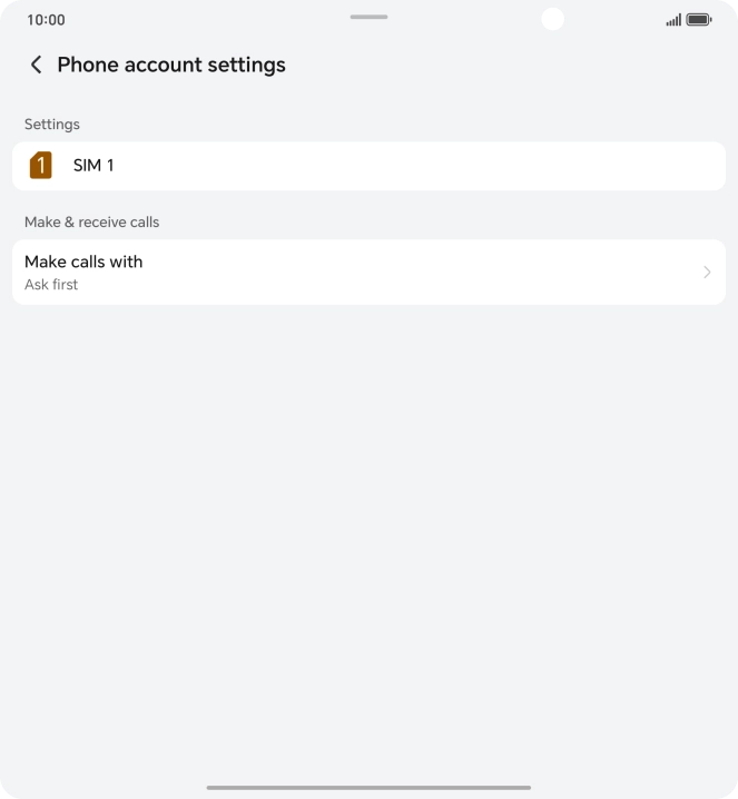 Press the name of the SIM. Press the name of the SIM.