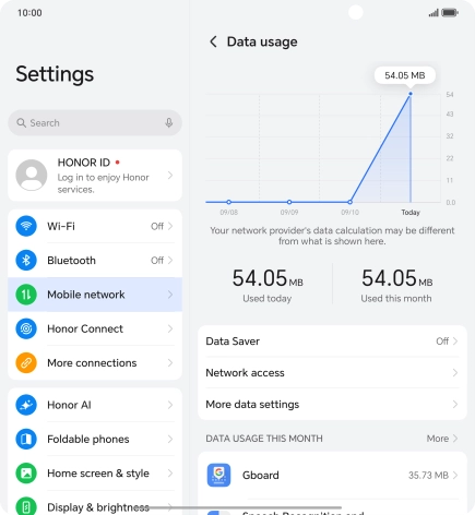 Press Network access. Press Network access.