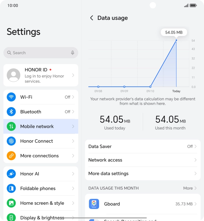 Press Network access. Press Network access.