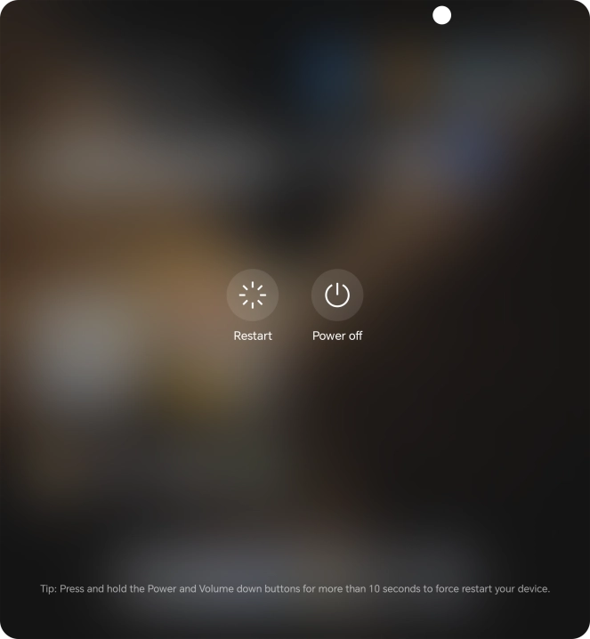 Press Power off. Press Power off.