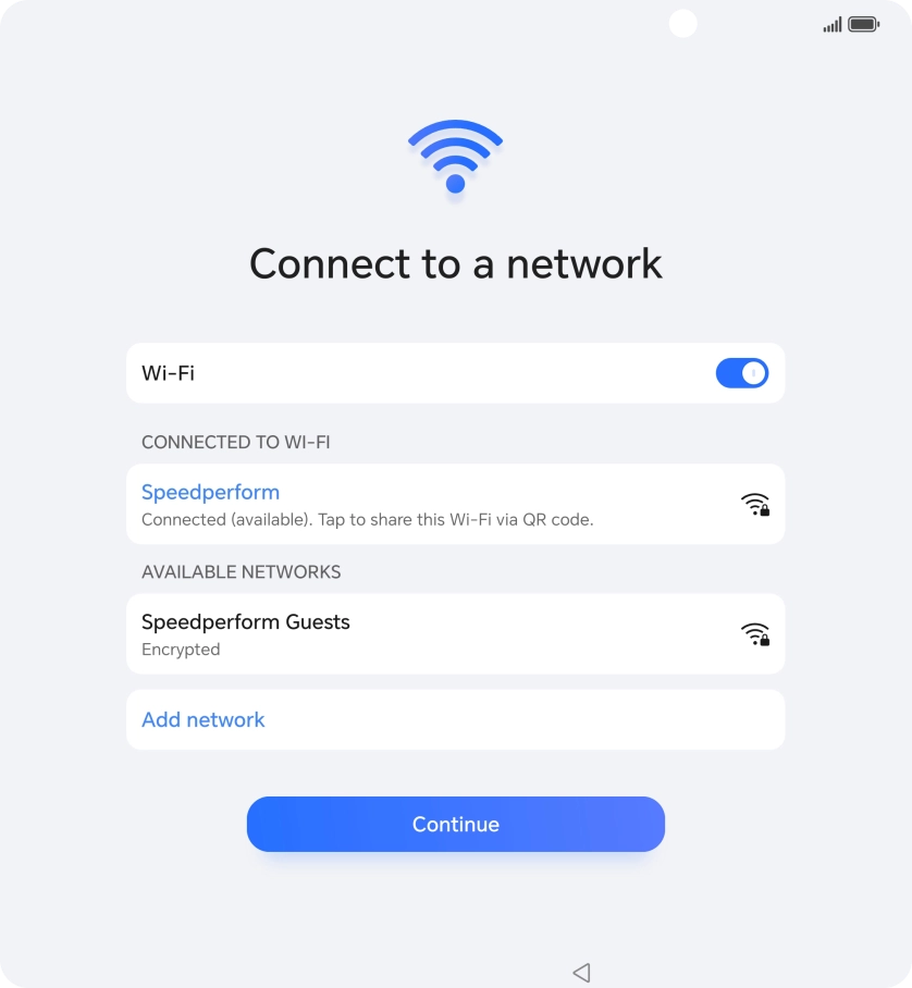 Press Continue. Press Continue.