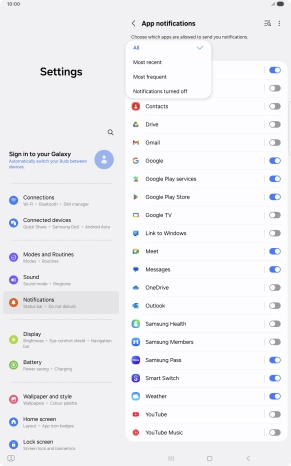Press the required setting. Press the required setting.