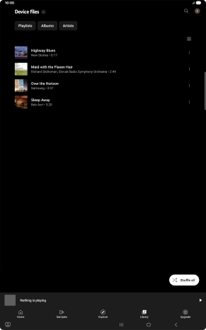 Press the required audio file. Press the required audio file.