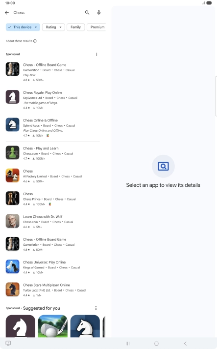 Press the required app. Press the required app.